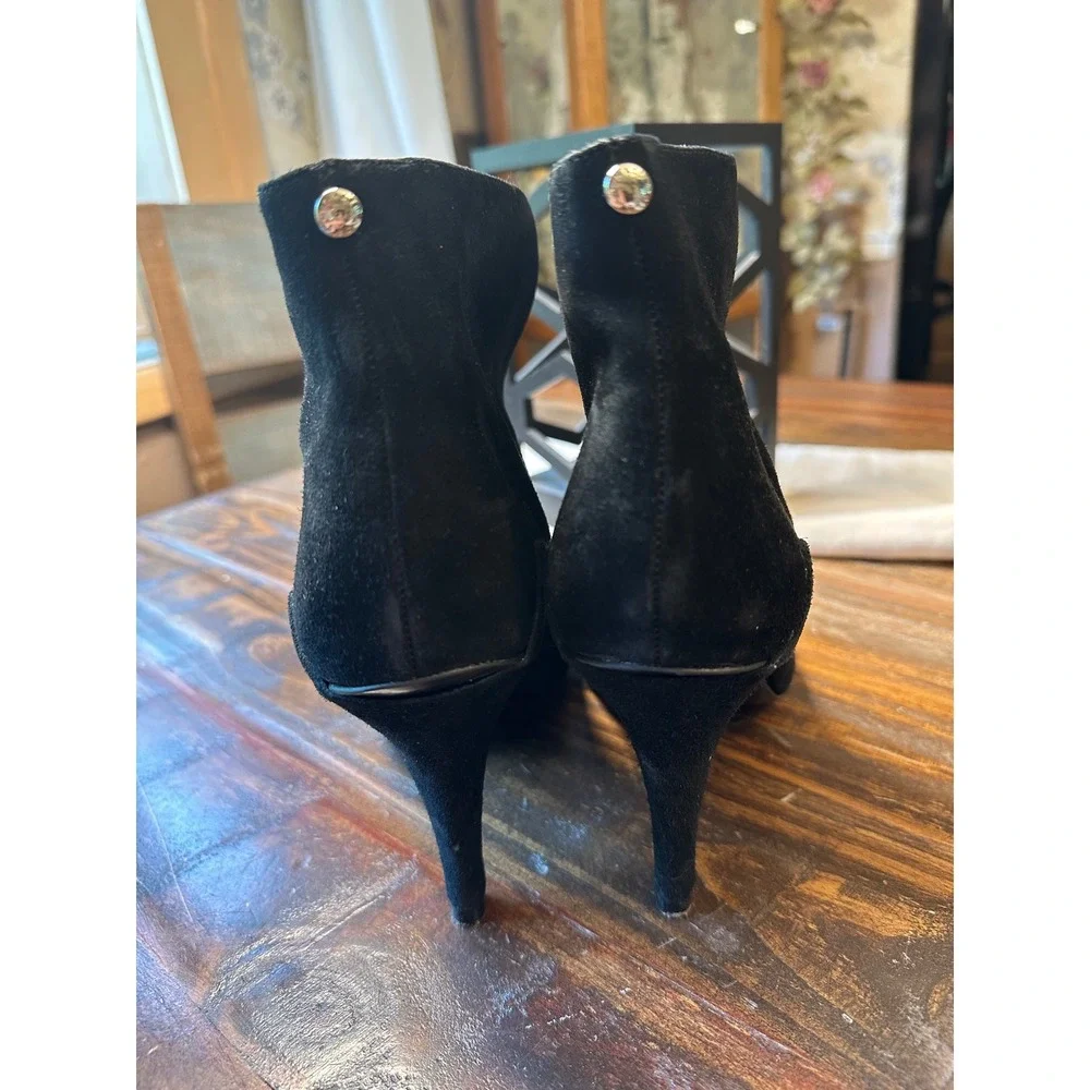 MICHAEL By Michael Kors Womens Black Suede V-Cut Stiletto Ankle Boots Size 10M